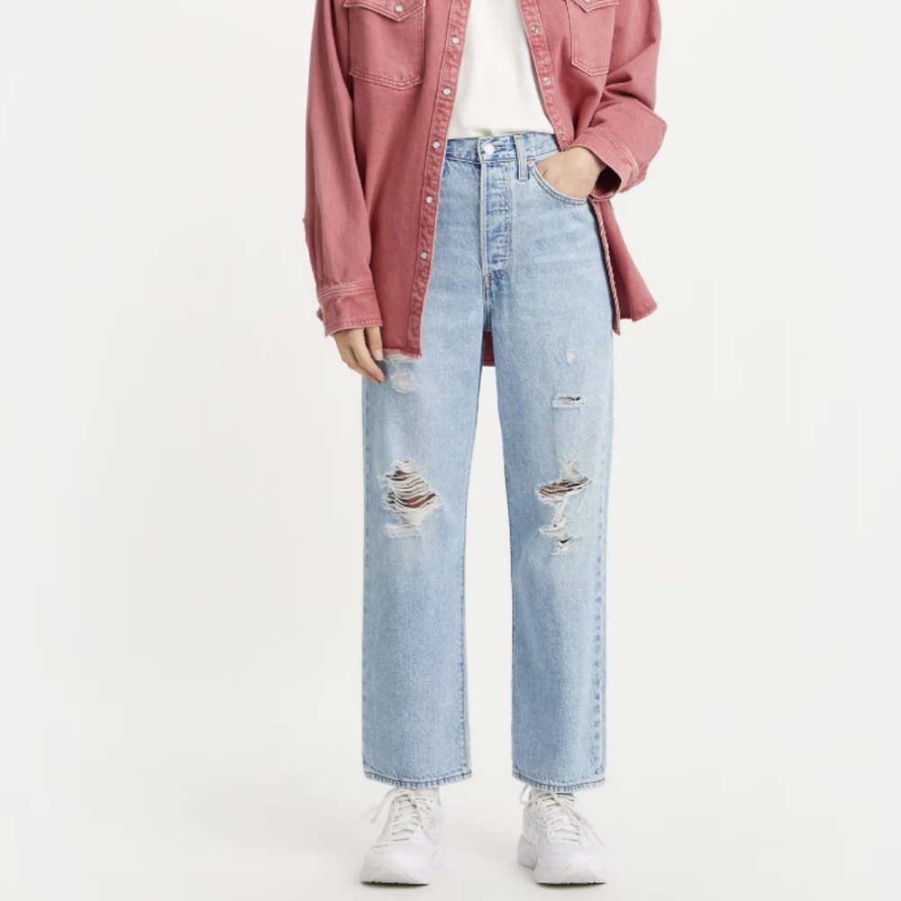 Levi's Premium Ribcage Straight Ankle Light Wash Women's Size 31x29